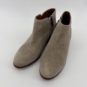 Sam Edelman Women's Size 7 Ankle Boot Taupe Gray Suede Zip‎